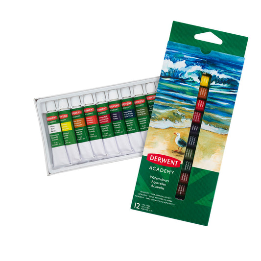 ACADEMY WATERCOLOUR DERWENT PAINTS X 12