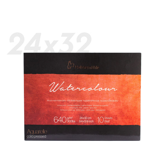 BLOCK ACUARELA 640 g/m² GRANO FINO 24×32 ‘The Collection Watercolour’ HAHNEMÜHLE – 100% Algodón