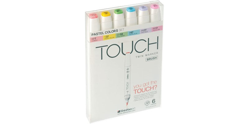 TOUCH TWIN X 6 BRUSH MARKER SET PASTEL