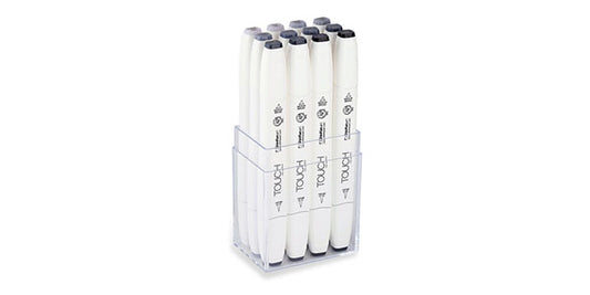 TOUCH TWIN X 12 BRUSH MARKER SET [Cool Grey]